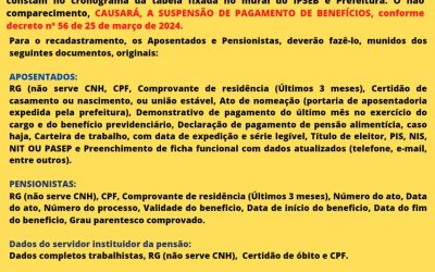 Comunicado de recadastramento.